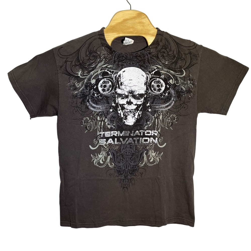 Terminator Salvation Men's Medium Y2k Skull‎ Gray T-shirt Delta Proweight